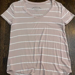 aeropostale striped pink v-neck